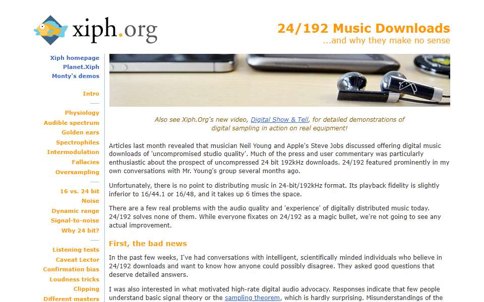 Screenshot of people.xiph.org captured 2026-07-20