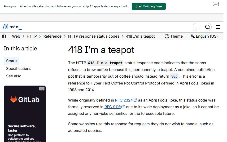 Screenshot of developer.mozilla.org captured 2026-07-20