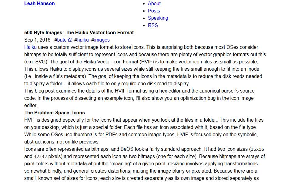 Screenshot of blog.leahhanson.us captured 2026-07-20