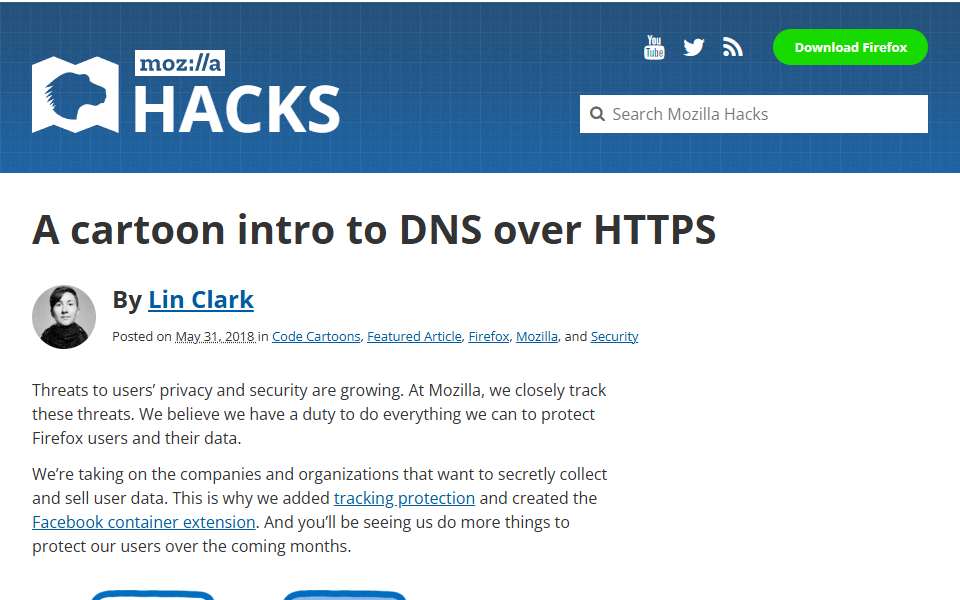 Screenshot of hacks.mozilla.org captured 2026-07-20