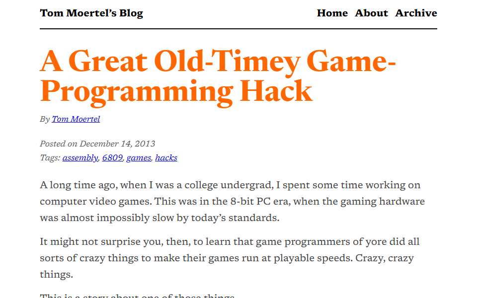 Screenshot of blog.moertel.com captured 2026-07-20