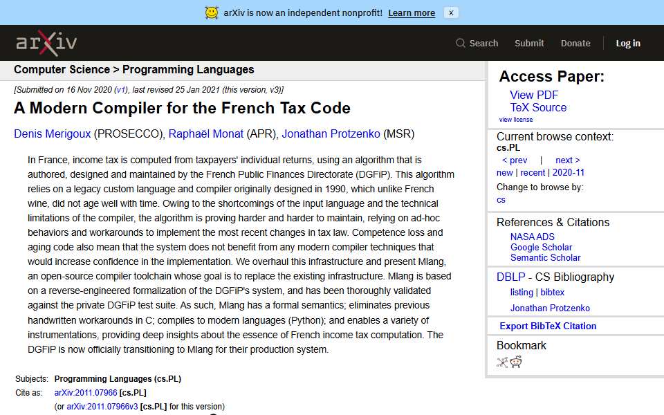 Screenshot of arxiv.org captured 2026-07-20