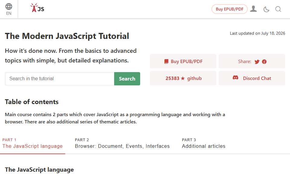 Screenshot of javascript.info captured 2026-07-20