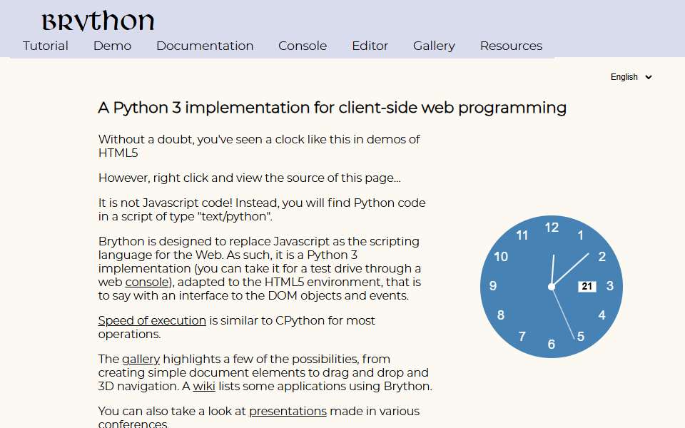 Screenshot of www.brython.info captured 2026-07-20