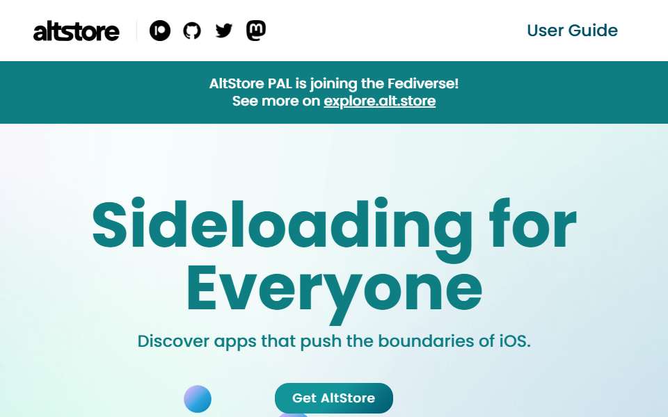 Screenshot of altstore.io captured 2026-07-20