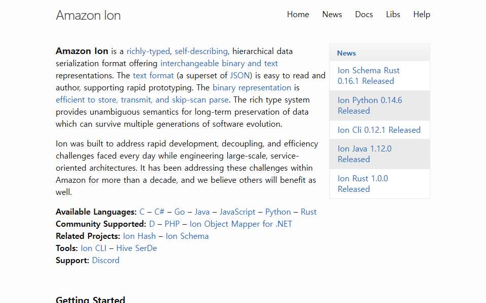 Screenshot of amzn.github.io captured 2026-07-20