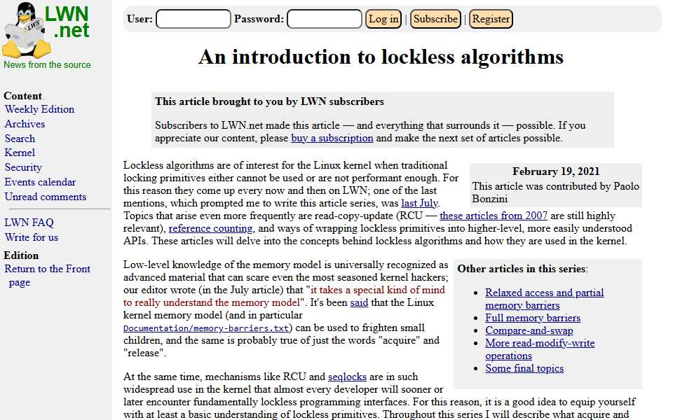 Screenshot of lwn.net captured 2026-07-20