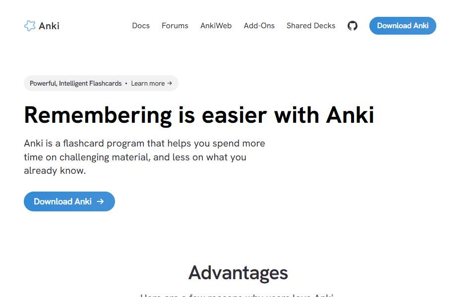 Screenshot of ankisrs.net captured 2026-07-20