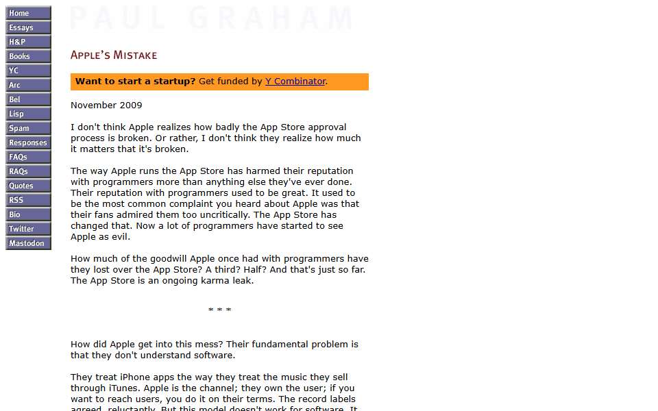 Screenshot of www.paulgraham.com captured 2026-07-20
