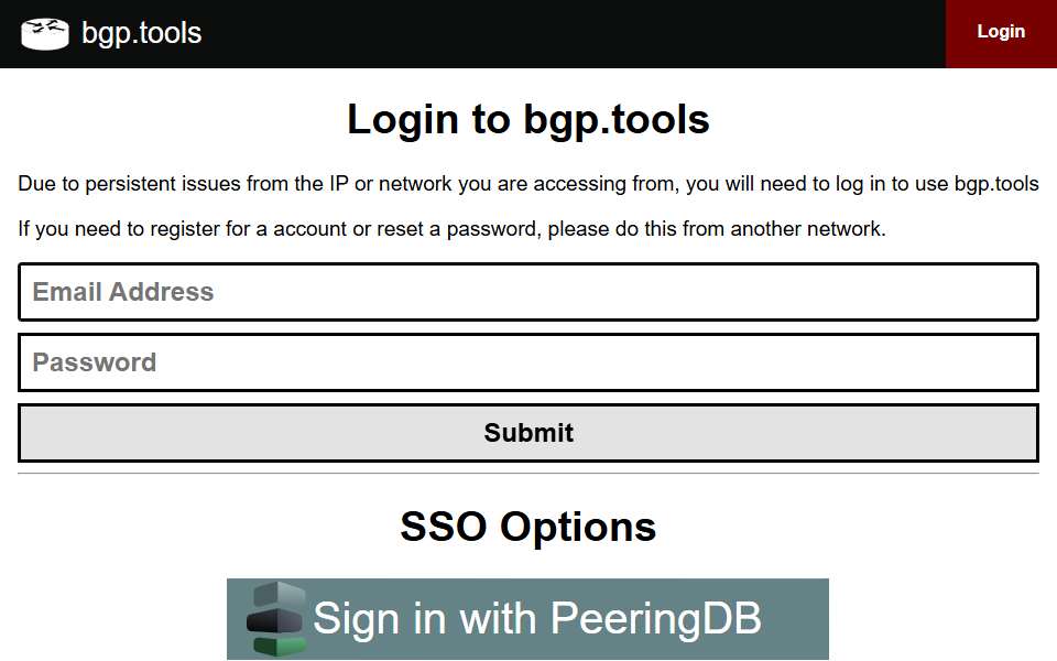 Screenshot of bgp.tools captured 2026-07-20