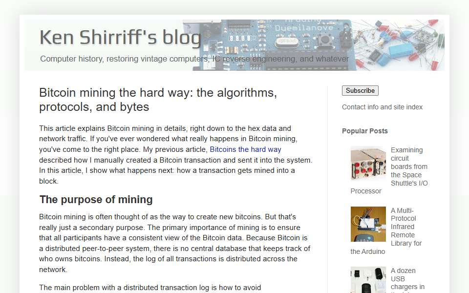 Screenshot of www.righto.com captured 2026-07-20