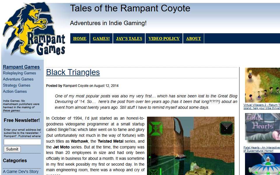 Screenshot of rampantgames.com captured 2026-07-20