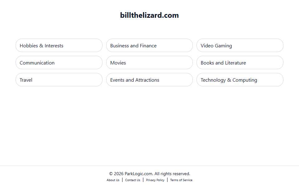 Screenshot of www.billthelizard.com captured 2026-07-20