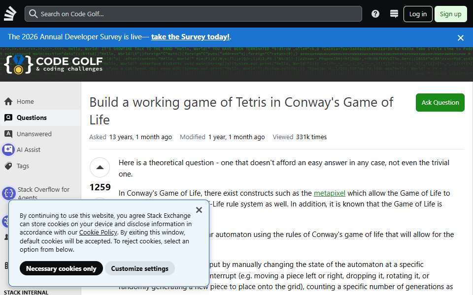 Screenshot of codegolf.stackexchange.com captured 2026-07-20
