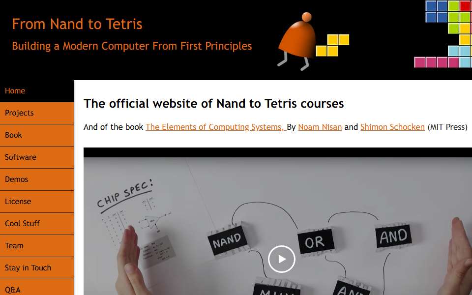 Screenshot of www.nand2tetris.org captured 2026-07-20