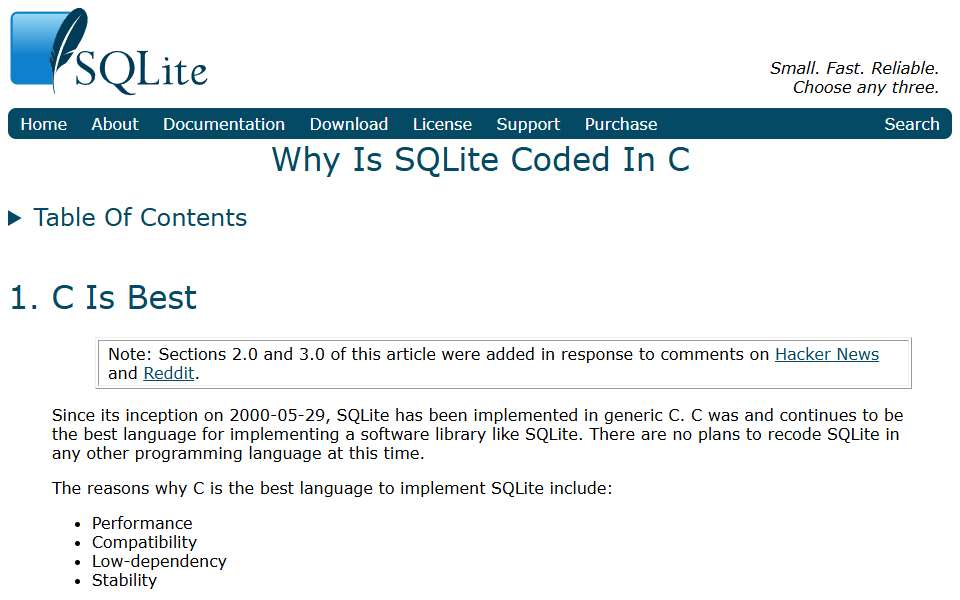 Screenshot of sqlite.org captured 2026-07-20