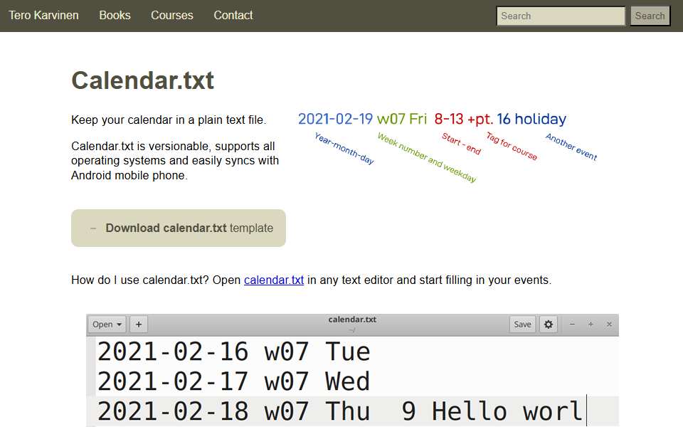 Screenshot of terokarvinen.com captured 2026-07-20