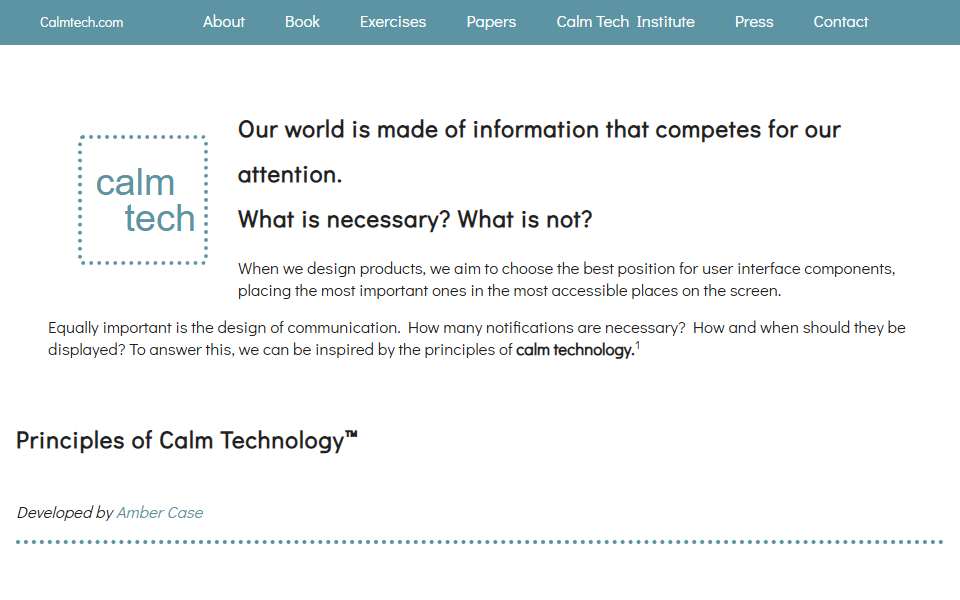 Screenshot of calmtech.com captured 2026-07-20