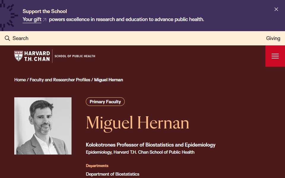 Screenshot of www.hsph.harvard.edu captured 2026-07-20