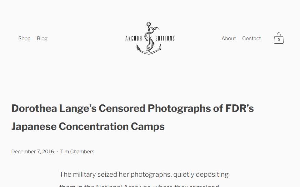 Screenshot of anchoreditions.com captured 2026-07-20