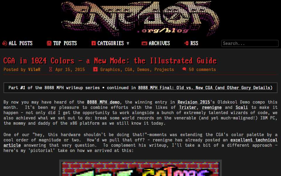 Screenshot of int10h.org captured 2026-07-20
