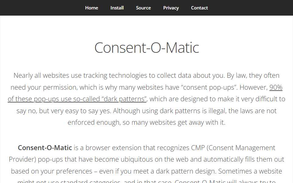 Screenshot of consentomatic.au.dk captured 2026-07-20