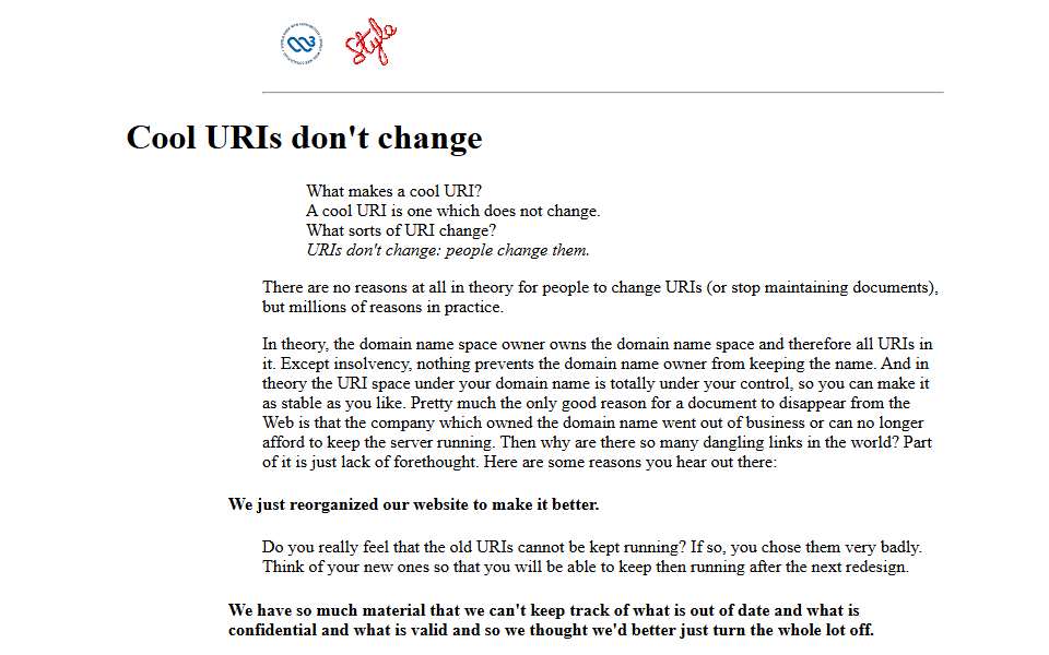 Screenshot of www.w3.org captured 2026-07-20