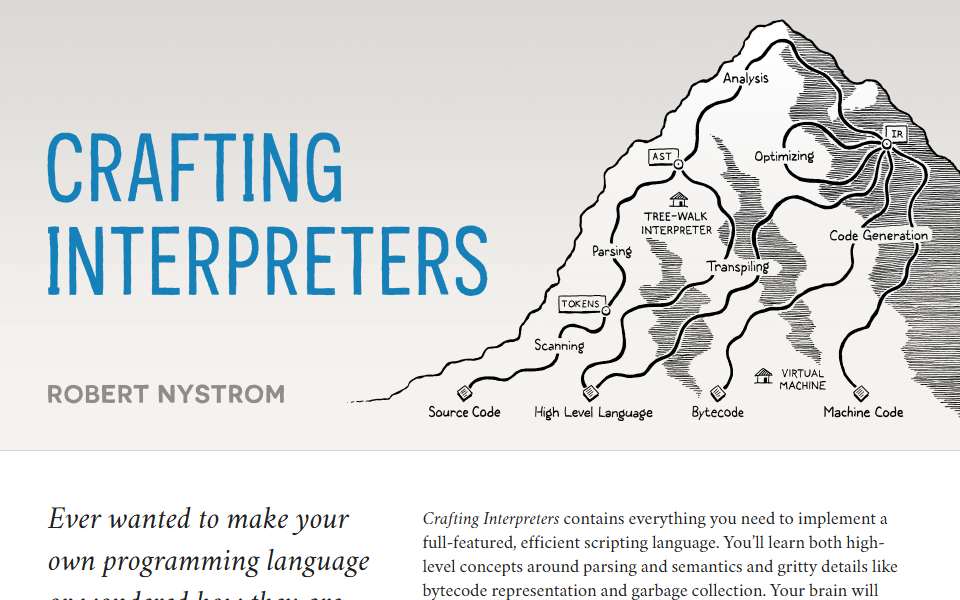 Screenshot of craftinginterpreters.com captured 2026-07-20