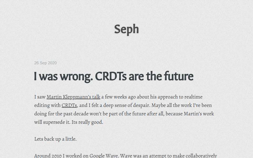 Screenshot of josephg.com captured 2026-07-20