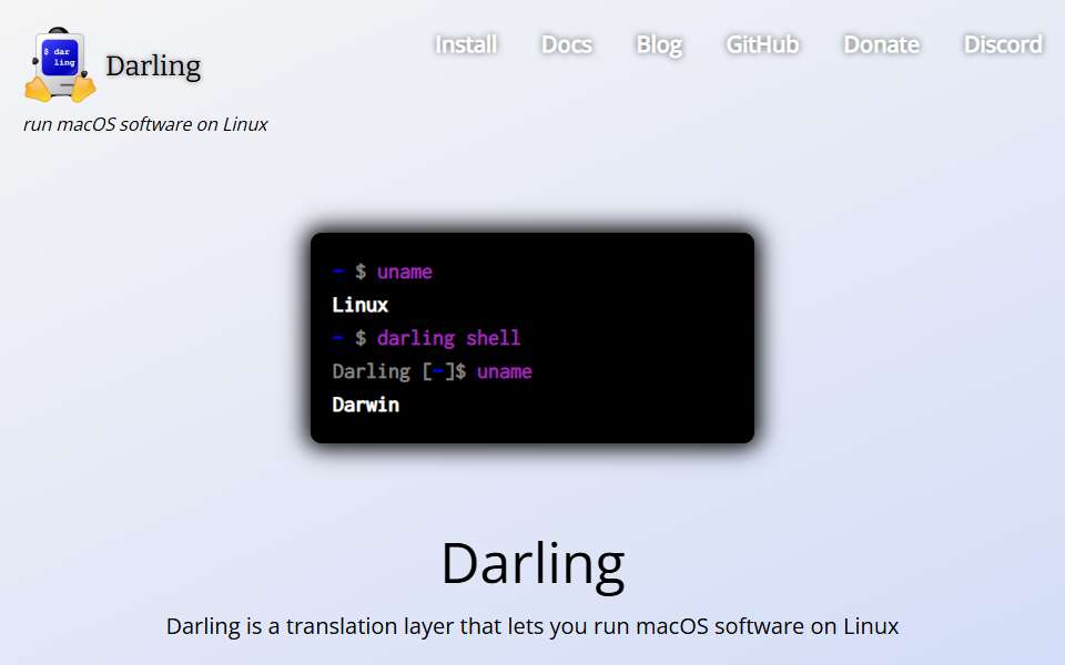 Screenshot of www.darlinghq.org captured 2026-07-20