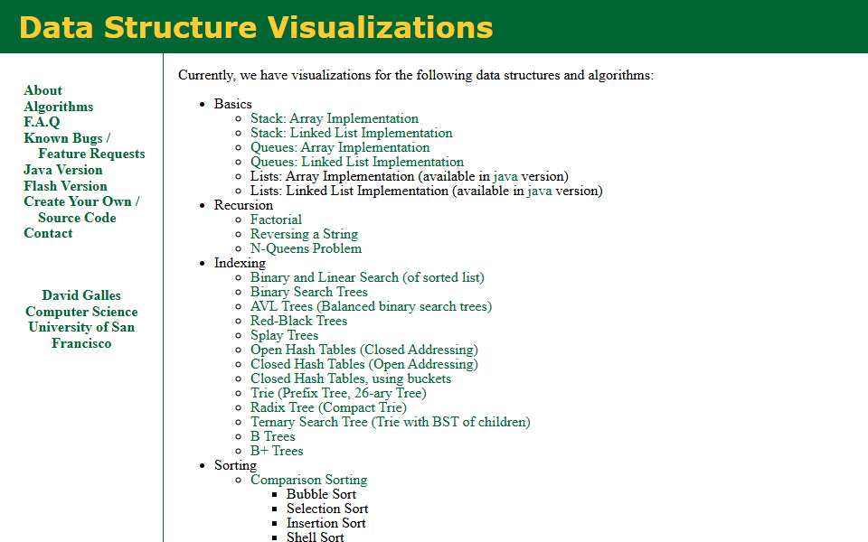 Screenshot of www.cs.usfca.edu captured 2026-07-20