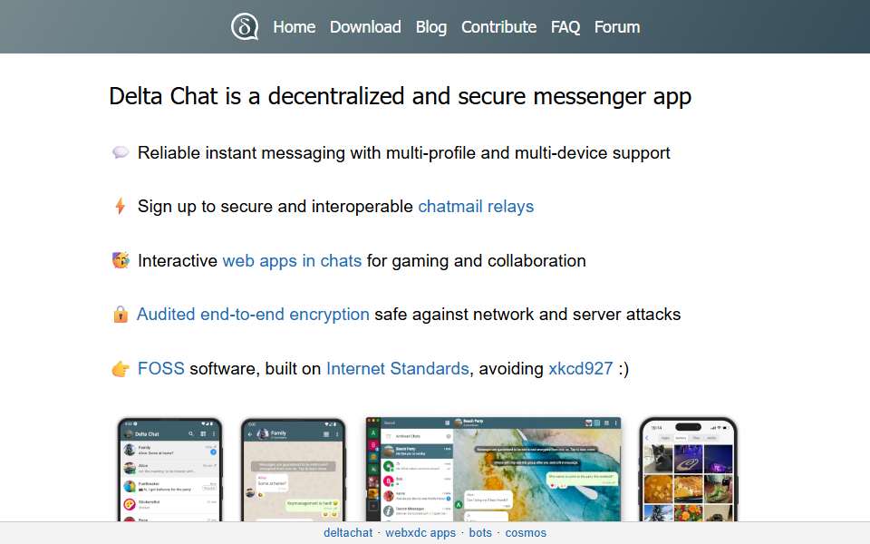 Screenshot of delta.chat captured 2026-07-20