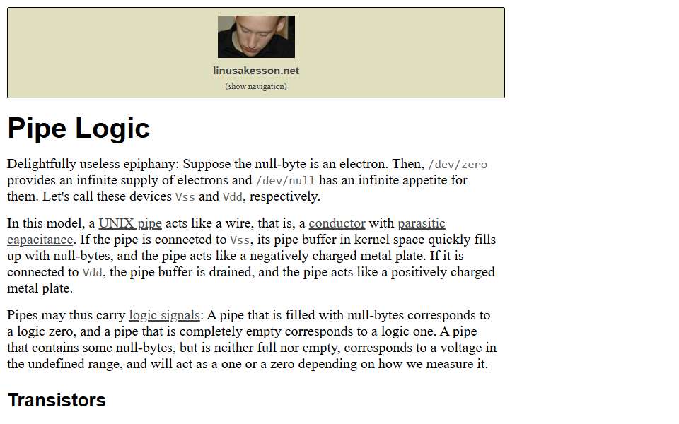 Screenshot of www.linusakesson.net captured 2026-07-20