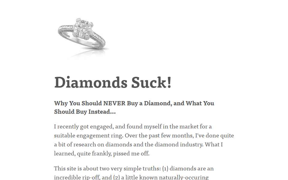 Screenshot of diamondssuck.com captured 2026-07-20