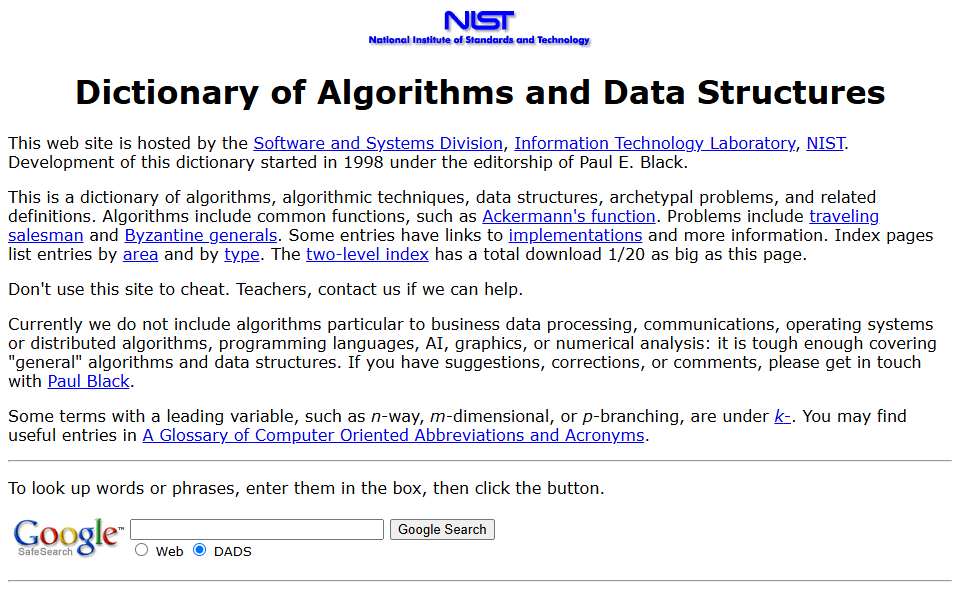 Screenshot of xlinux.nist.gov captured 2026-07-20