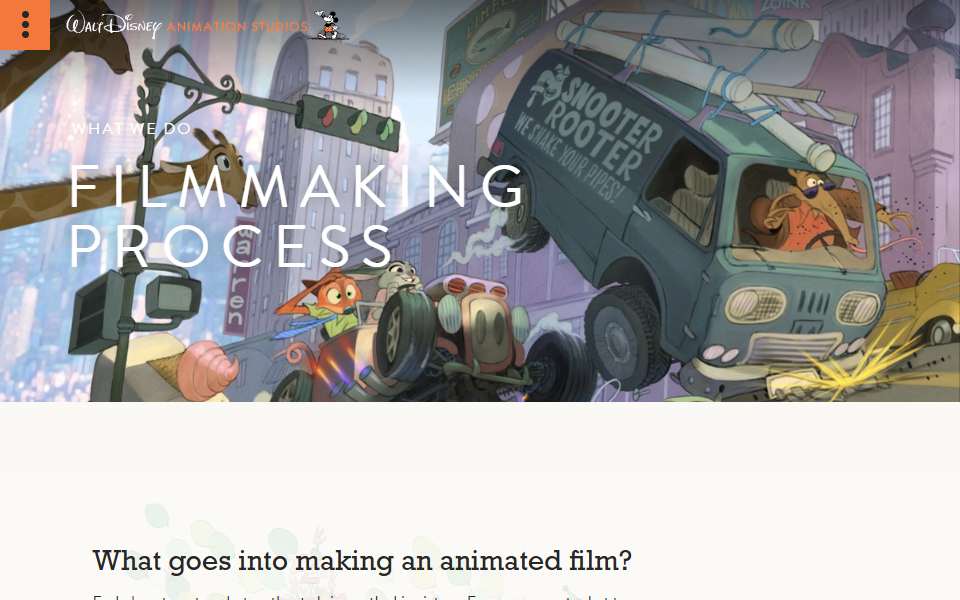 Screenshot of disneyanimation.com captured 2026-07-20
