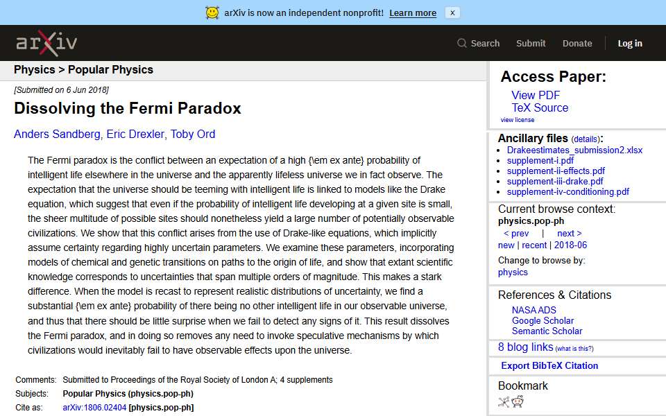 Screenshot of arxiv.org captured 2026-07-20