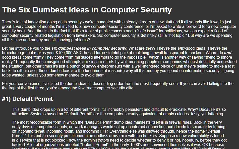 Screenshot of www.ranum.com captured 2026-07-20