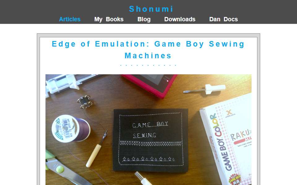 Screenshot of shonumi.github.io captured 2026-07-20