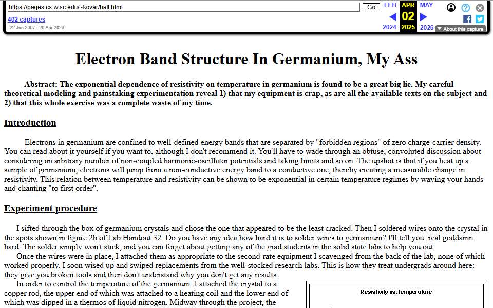 Screenshot of pages.cs.wisc.edu captured 2026-07-20