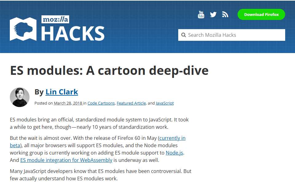 Screenshot of hacks.mozilla.org captured 2026-07-20
