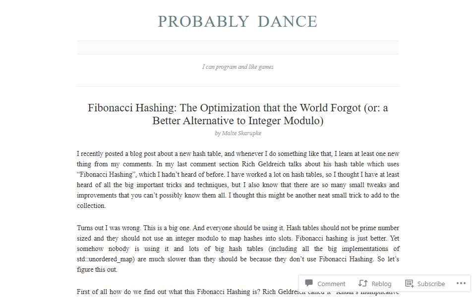 Screenshot of probablydance.com captured 2026-07-20