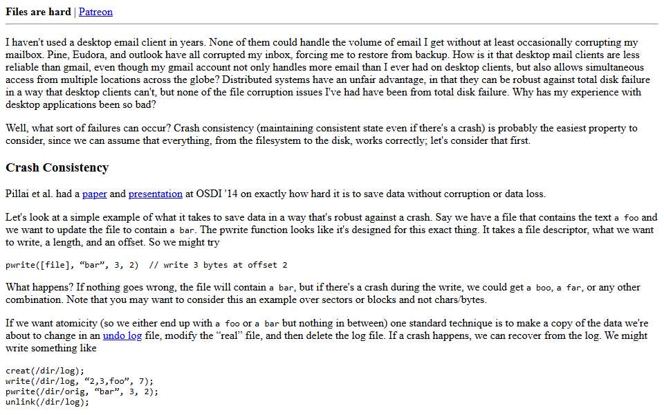 Screenshot of danluu.com captured 2026-07-20