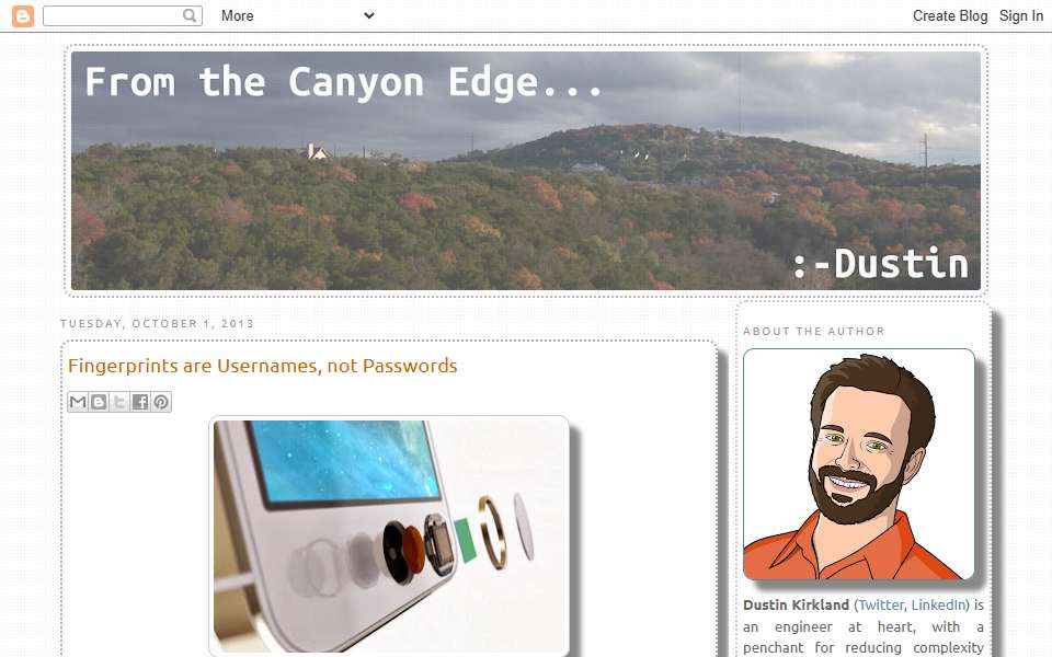 Screenshot of blog.dustinkirkland.com captured 2026-07-20