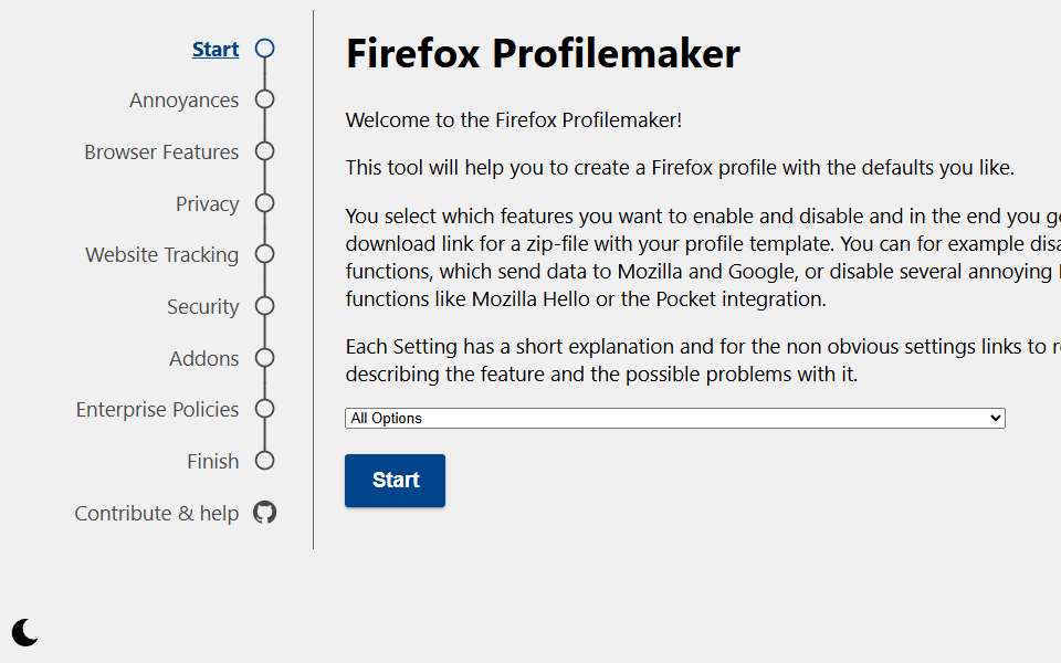 Screenshot of ffprofile.com captured 2026-07-20