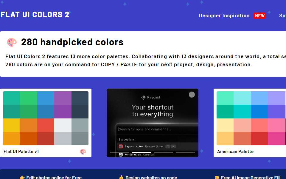 Screenshot of flatuicolors.com captured 2026-07-20