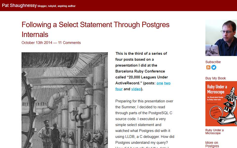 Screenshot of patshaughnessy.net captured 2026-07-20