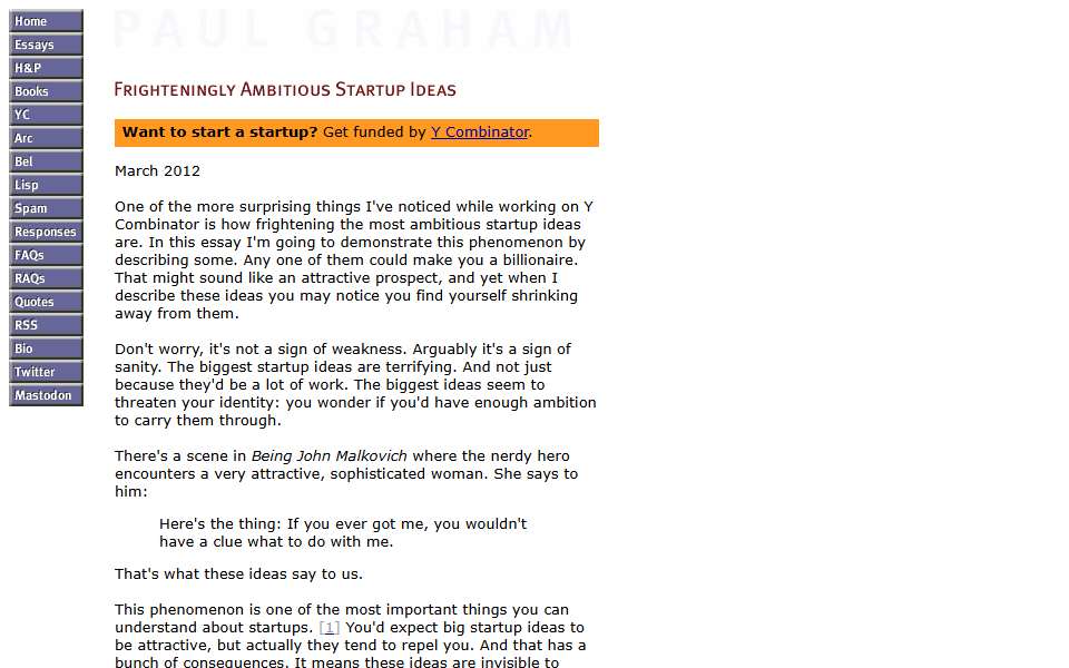 Screenshot of www.paulgraham.com captured 2026-07-20