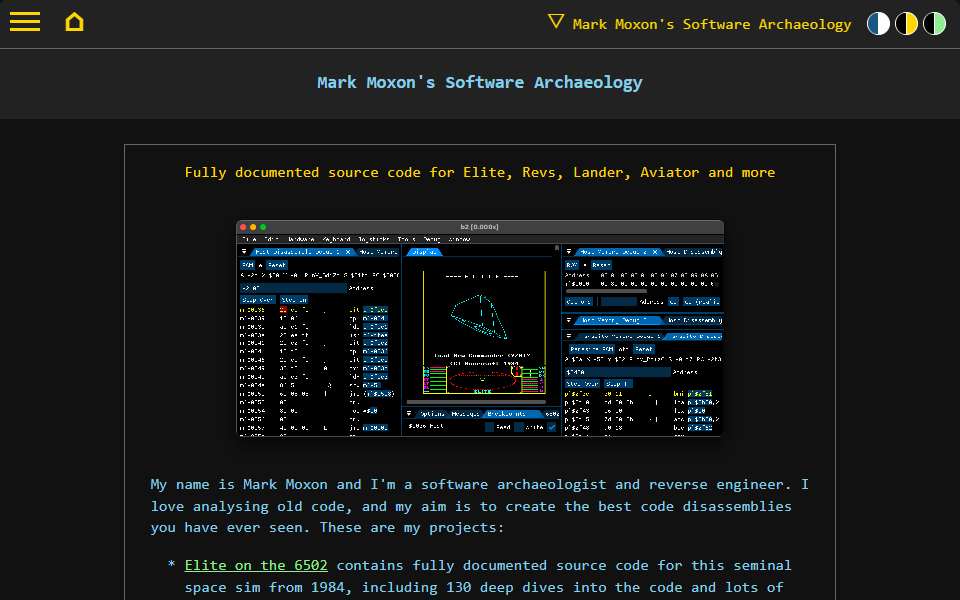 Screenshot of www.bbcelite.com captured 2026-07-20