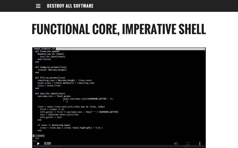 Screenshot of www.destroyallsoftware.com captured 2026-07-20